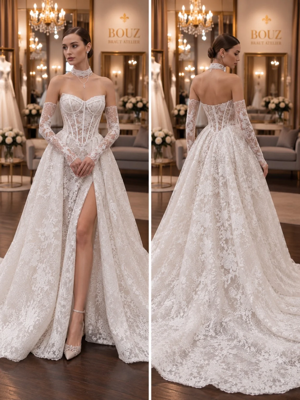 BOUZ 27-010, A-Linie Brautkleid der Kollektion 2027 im BOUZ Braut Atelier Wetzlar